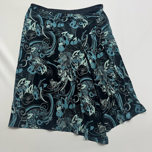 Merona Womens‎ Medium Blue Floral Knee Length Skirt Y2K - Picture 1 of 7